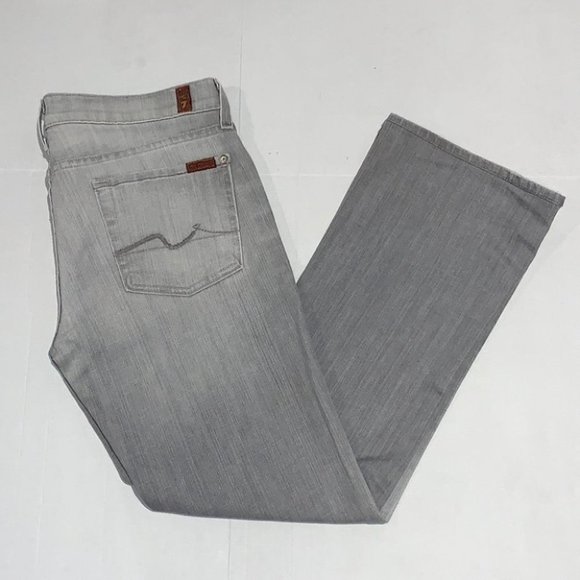 7 For All Mankind Women's Boot Cut Jeans - Light Gray - Picture 2 of 12
